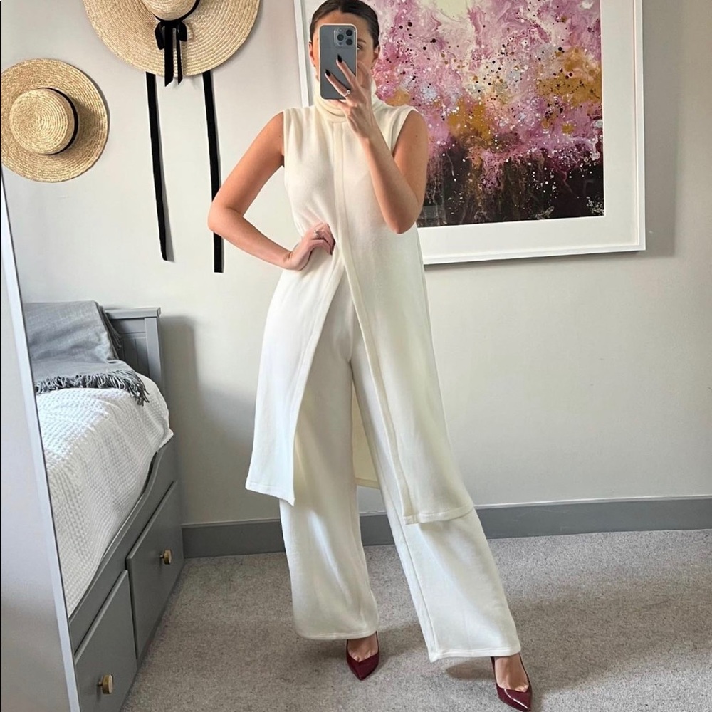 Zara cream knit pants
